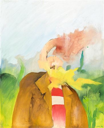 Untitled (Autumn Walk in a Stripped Shirt), 1973 by Andras Wahorn - Auction record, sale price, and art valuation. Compare with similar artists and explore comparable artworks.