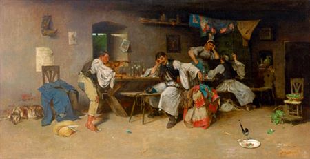 In the Jerry-shop by Sandor Alexander Bihari - Auction record, sale price, and art valuation. Compare with similar artists and explore comparable artworks.