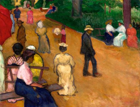 In the Park, 1907 by Vilmos Perlrott Csaba - Auction record, sale price, and art valuation. Compare with similar artists and explore comparable artworks.
