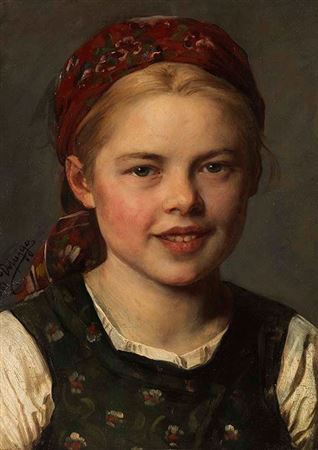 Dirndl mit Kappe. 1881.