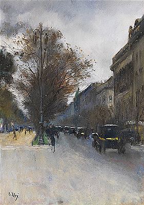 Berlin street scene in autumn , 1920