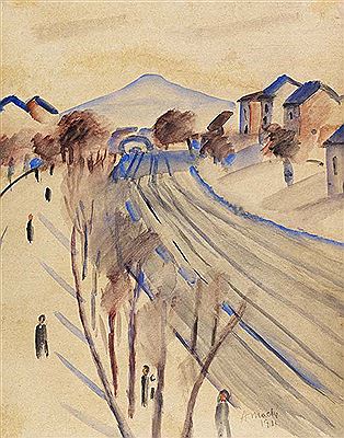 Mount of Olives with railway tracks II , 1912