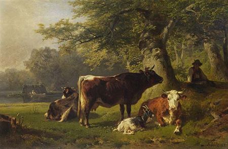 Weidelandschaft mit Hirtejunge, 1885.