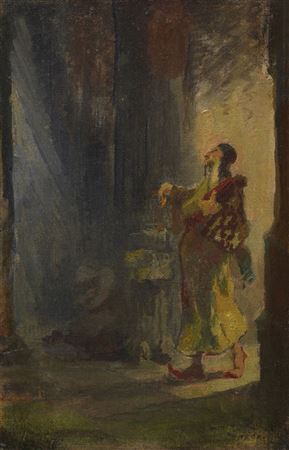 Straße in Kairo, Türk´ findet eine Rose. Um 1851.