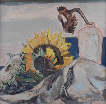 "Still Life with sunflower and base" by Karl Erich Muller - Auction record, sale price, and art valuation. Compare with similar artists and explore comparable artworks.