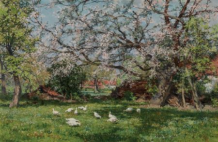Cherry Tree in Flowers by Isidore Verheyden - Auction record, sale price, and art valuation. Compare with similar artists and explore comparable artworks.