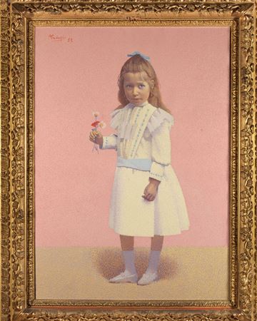 Portrait of Mademoiselle Jeanjean, 1892 by Achille Lauge - Auction record, sale price, and art valuation. Compare with similar artists and explore comparable artworks.