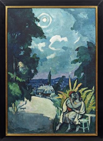 Liebespaar an der Bergstraße in Wachwitz". Originaltitel