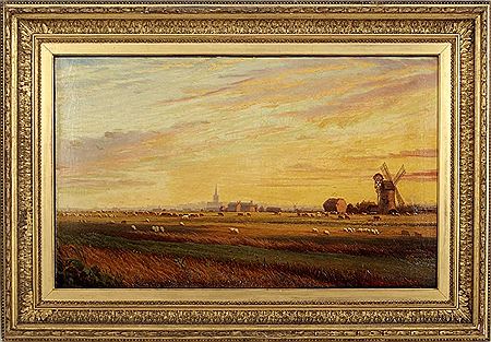 An Expansive Landscape from the Banks of the Ouse with Windmill and Village Beyond by Philip Westcott - Auction record, sale price, and art valuation. Compare with similar artists and explore comparable artworks.