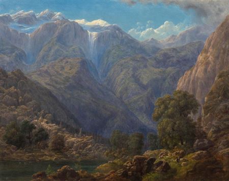 Swiss alpine landscape with the Jungfrau