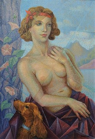 Young woman by a lake