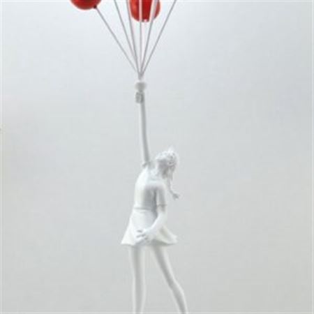 Balloon Girl, White and Red