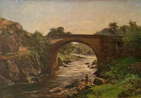 Fisherman on the river bank