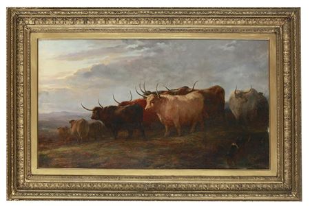 Highland Cattle in a Landscape 1868 by Henry Park - Auction record, sale price, and art valuation. Compare with similar artists and explore comparable artworks.