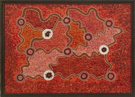 Sample artwork by Mervyn Rubuntja (Born 1951), known for aboriginal painting - View similar artists and auction records