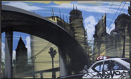 UNDER PASS WITH SQUAD CAR by Mear One - Auction record, sale price, and art valuation. Compare with similar artists and explore comparable artworks.