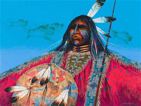 Warrior with Bison Spirit Shield