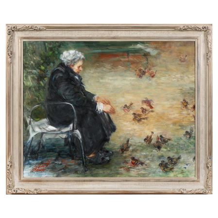 Untitled (woman feeding birds)
