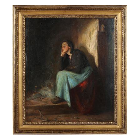 Woman by Fireside
