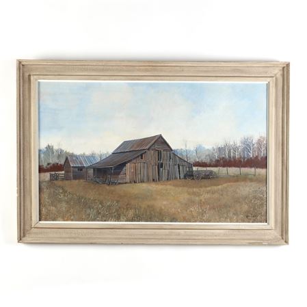 Barn Near Chesnee by Darell Koons - Auction record, sale price, and art valuation. Compare with similar artists and explore comparable artworks.