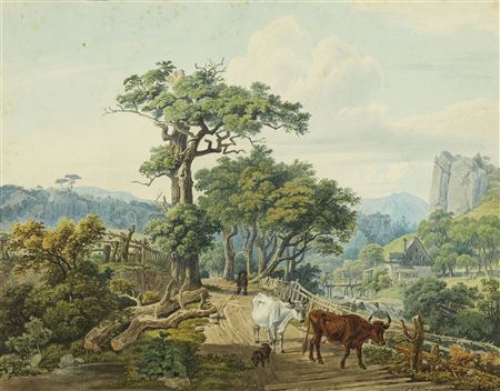 Peasants and Cattle in a Mountain Landscape by Johann Christoph Erhardt - Auction record, sale price, and art valuation. Compare with similar artists and explore comparable artworks.