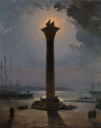 The Piazzetta in Venice by Moonlight