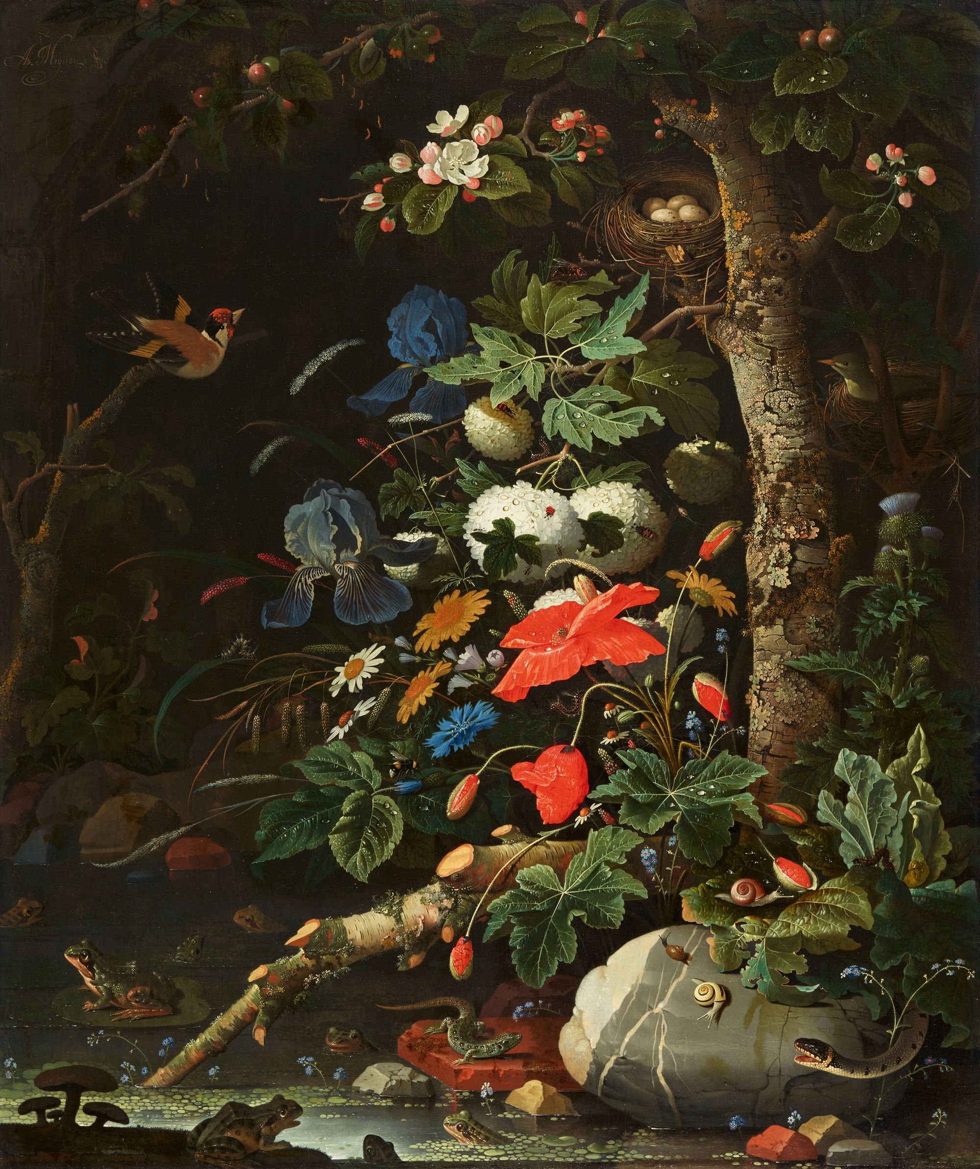 Flowers in a Forest Landscape