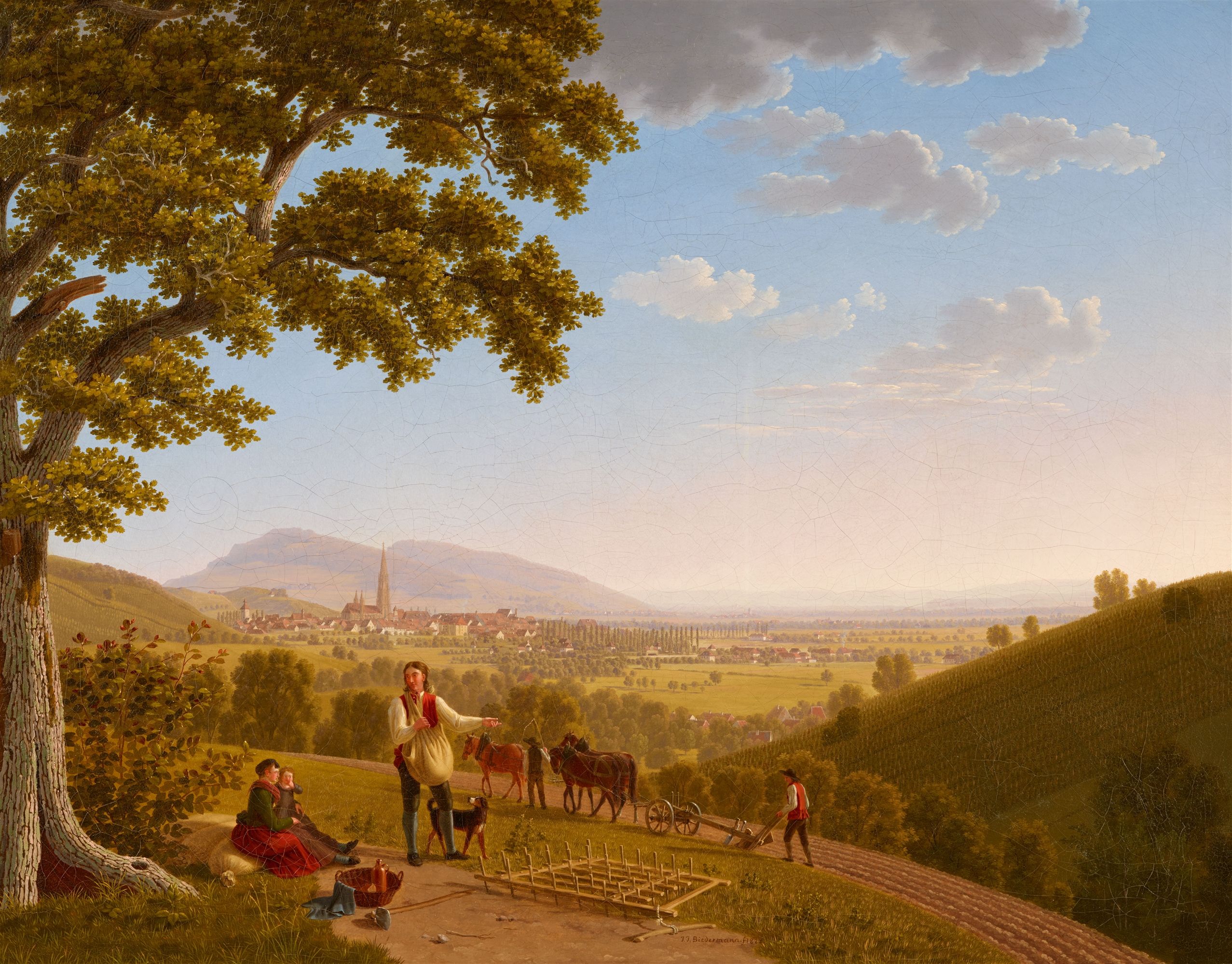 View of Freiburg seen from the North by Johann Jakob Biedermann - Auction record, sale price, and art valuation. Compare with similar artists and explore comparable artworks.