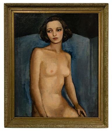 Portrait of young nude female figure