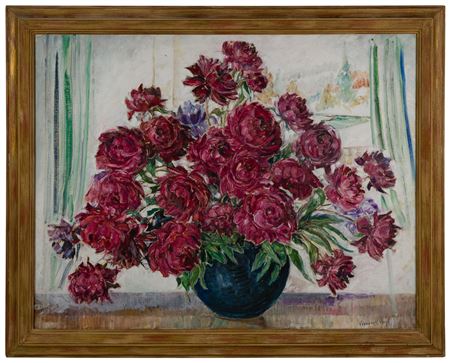 A purple floral still life