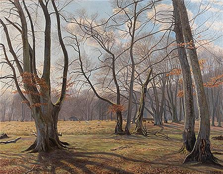 Landscape with Deer, 1916 by Charles Henrichsen-Bremsen - Auction record, sale price, and art valuation. Compare with similar artists and explore comparable artworks.