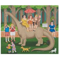 Ladies walking through the Cretaceous park