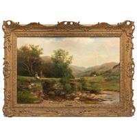 PAISAJE CON RÍO Y PASEANTES