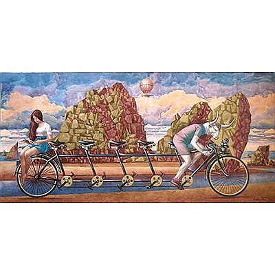 'Bicycle ride' by Aleksandr Anokhin - Auction record, sale price, and art valuation. Compare with similar artists and explore comparable artworks.