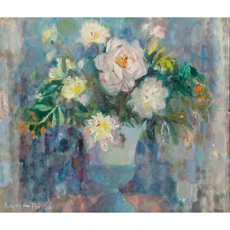 Still Life with Roses, Freesia, Irises and Peonies