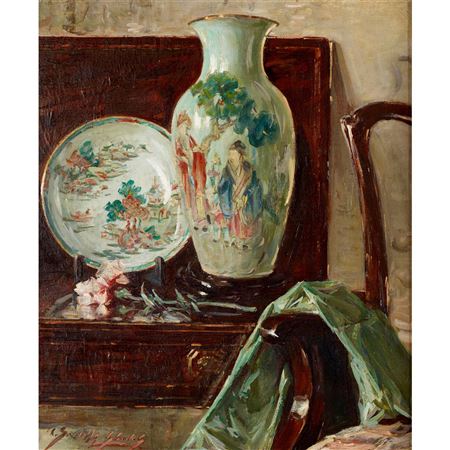 STILL LIFE WITH CHINESE VASE