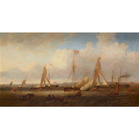 VIEW FROM LEITH ROADS OF THE REGATTA OF THE ROYAL EASTERN YACHT CLUB ON SATURDAY, JULY 16TH, 1836, WHEN LORD JOHN SCOTT'S YACHT, THE LUFRA, GAINED THE CUP