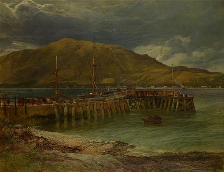 LOADING THE SHIP ON THE JETTY LOOKING TOWARDS KILMUN
