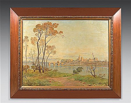 View of the bridge of Avignon by Jean Baptiste Brunel - Auction record, sale price, and art valuation. Compare with similar artists and explore comparable artworks.