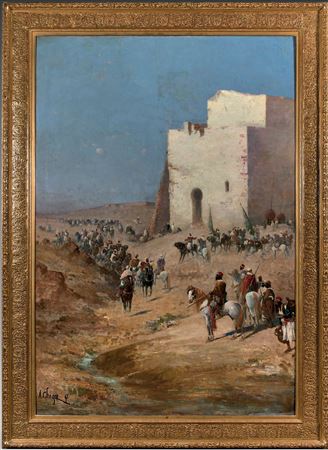 Military scene of the French campaign in Algeria by Alphonse Chigot - Auction record, sale price, and art valuation. Compare with similar artists and explore comparable artworks.