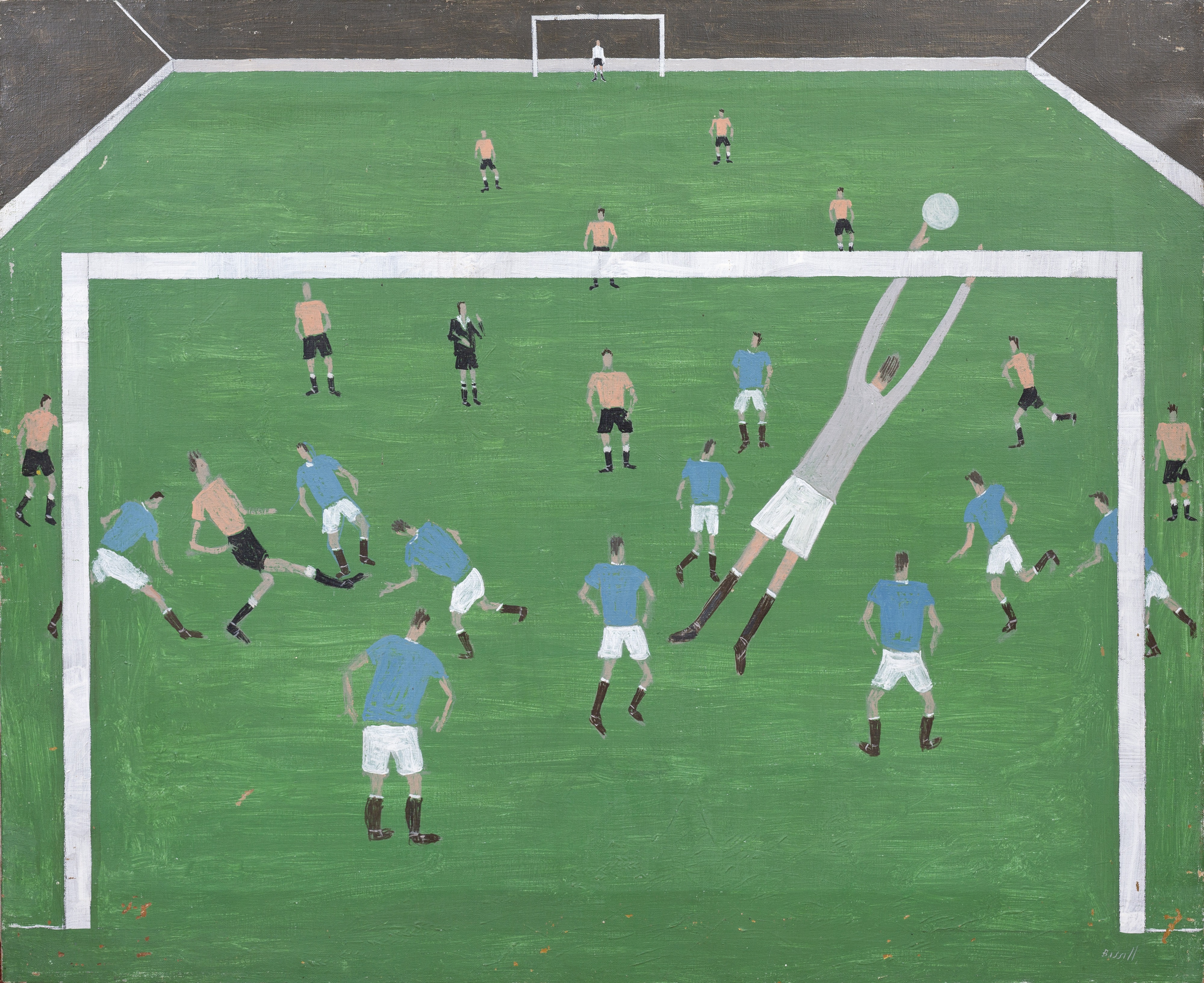 Football - A Diving Save by George Bissill - Auction record, sale price, and art valuation. Compare with similar artists and explore comparable artworks.