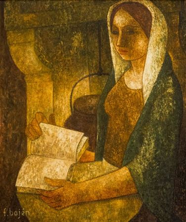 Woman Reading by the Fireplace