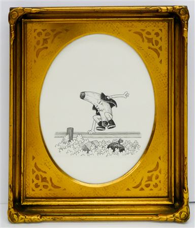 'Fence Jump (Banana)' Drawing, 2019