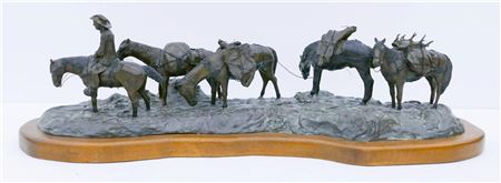 ''THE PACKER'' (PACK TRAIN) by Jack Kelley - Auction record, sale price, and art valuation. Compare with similar artists and explore comparable artworks.