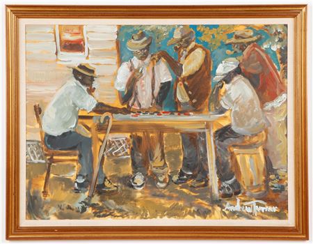 Sample artwork by Andrew Turner (1944 - 2001), known for african-american jazz theme painting, teaching - View similar artists and auction records