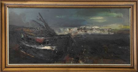 A BEACHED BOAT