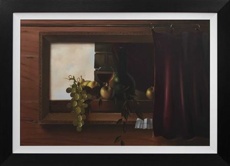 TROMPE L'OEIL WITH GLASS OF WINE