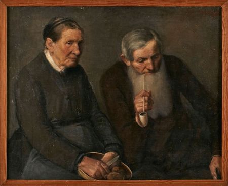 Old Peasant Couple in the Room by Ferdinand Balzer - Auction record, sale price, and art valuation. Compare with similar artists and explore comparable artworks.