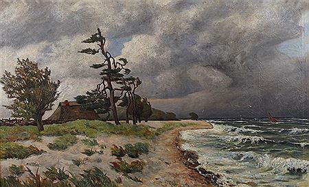 Autumn storm on the sea