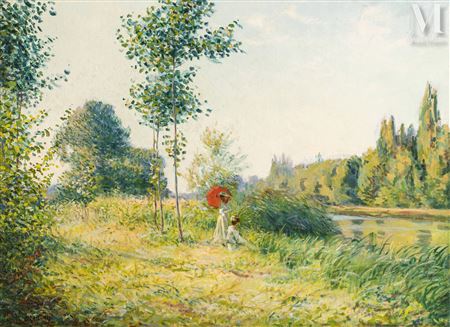 Elegant women at the river's edge